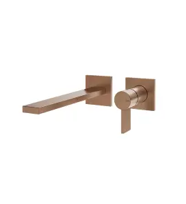 Gessi Inverso Diamantato Bateria umywalkowa podtynkowa z wylewką 198 mm - element zewnętrzny Copper Brushed PVD 73688.708