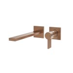 Gessi Inverso Diamantato Bateria umywalkowa podtynkowa z wylewką 198 mm - element zewnętrzny Copper Brushed PVD 73688.708