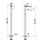 Gessi Inverso Diamantato Bateria umywalkowa wolnostojąca - element zewnętrzny Copper Brushed PVD 73695.708
