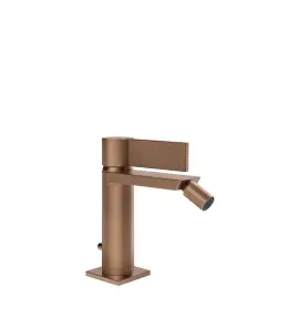 Gessi Inverso Diamantato Bateria bidetowa z korkiem klik-klak Copper Brushed PVD 73607.708