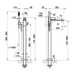 Gessi Inverso Diamantato Bateria wannowa wolnostojąca z zestawem prysznicowym Chrom 73628.031