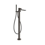 Gessi Inverso Diamantato Bateria wannowa wolnostojąca z zestawem prysznicowym Black Metal Brushed PVD 73628.707