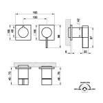 Gessi Inverso Diamantato Bateria prysznicowa podtynkowa 2-drożna - element zewnętrzny Warm Bronze Brushed PVD 73638.726