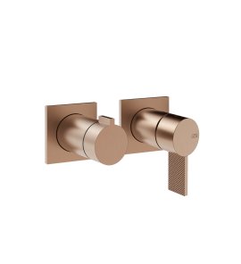 Gessi Inverso Diamantato Bateria prysznicowa podtynkowa 2-drożna - element zewnętrzny Copper Brushed PVD 73638.708