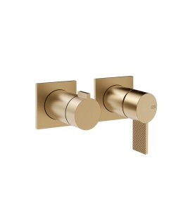 Gessi Inverso Diamantato Bateria prysznicowa podtynkowa 2-drożna - element zewnętrzny Warm Bronze Brushed PVD 73638.726
