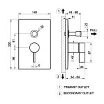 Gessi Inverso Diamantato Bateria wannowo-prysznicowa podtynkowa 2-drożna - element zewnętrzny Warm Bronze Brushed PVD 73679.726