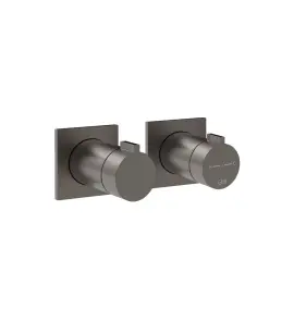 Gessi Inverso Diamantato Bateria prysznicowa termostatyczna podtynkowa 1-drożna - element zewnętrzny Black Metal Brushed PVD 73032.707