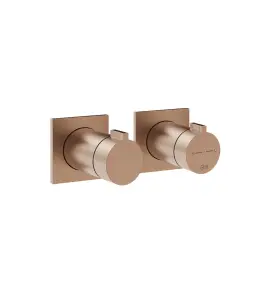 Gessi Inverso Diamantato Bateria prysznicowa termostatyczna podtynkowa 3-drożna - element zewnętrzny Copper Brushed PVD 73036.708