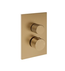 Gessi Inverso Diamantato Bateria podtynkowa termostatyczna 2-drożna - element zewnętrzny Warm Bronze Brushed PVD 73635.726