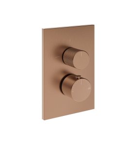Gessi Inverso Diamantato Bateria podtynkowa termostatyczna 3-drożna - element zewnętrzny Copper Brushed PVD 73637.708
