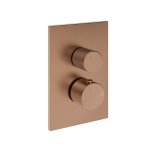Gessi Inverso Diamantato Bateria podtynkowa termostatyczna 3-drożna - element zewnętrzny Copper Brushed PVD 73637.708