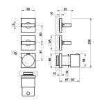 Gessi Inverso Diamantato Bateria prysznicowa termostatyczna podtynkowa 2-drożna - element zewnętrzny Copper Brushed PVD 44334.708
