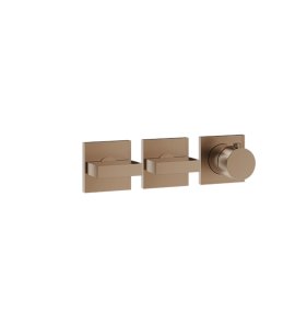 Gessi Inverso Diamantato Bateria prysznicowa termostatyczna podtynkowa 2-drożna - element zewnętrzny Copper Brushed PVD 44334.708