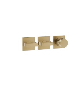 Gessi Inverso Diamantato Bateria prysznicowa termostatyczna podtynkowa 2-drożna - element zewnętrzny Warm Bronze Brushed PVD 44334.726