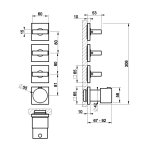Gessi Inverso Diamantato Bateria prysznicowa termostatyczna podtynkowa 3-drożna - element zewnętrzny Chrom 44336.031