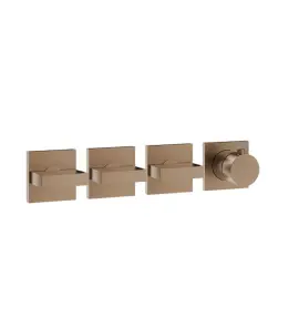 Gessi Inverso Diamantato Bateria prysznicowa termostatyczna podtynkowa 3-drożna - element zewnętrzny Copper Brushed PVD 44336.708
