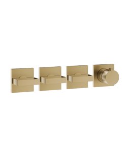Gessi Inverso Diamantato Bateria prysznicowa termostatyczna podtynkowa 3-drożna - element zewnętrzny Warm Bronze Brushed PVD 44336.726