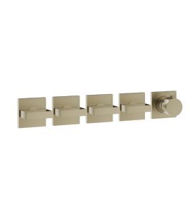 Gessi Inverso Diamantato Bateria prysznicowa termostatyczna podtynkowa 4-drożna - element zewnętrzny Finox Brushed Nickel 44338.149