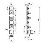 Gessi Inverso Diamantato Bateria prysznicowa termostatyczna podtynkowa 5-drożna - element zewnętrzny Chrom 44340.031