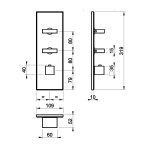 Gessi Inverso Diamantato Bateria prysznicowa termostatyczna podtynkowa 2-drożna - element zewnętrzny Copper Brushed PVD 43024.708