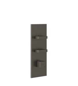 Gessi Inverso Diamantato Bateria prysznicowa termostatyczna podtynkowa 2-drożna - element zewnętrzny Black Metal Brushed PVD 43024.707