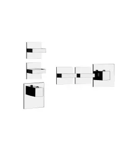 Gessi Inverso Diamantato Bateria prysznicowa termostatyczna podtynkowa 2-drożna - element zewnętrzny Chrom 43214.031