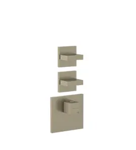 Gessi Inverso Diamantato Bateria prysznicowa termostatyczna podtynkowa 2-drożna - element zewnętrzny Finox Brushed Nickel 43214.149