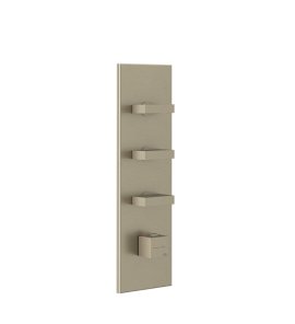 Gessi Inverso Diamantato Bateria prysznicowa termostatyczna podtynkowa 3-drożna - element zewnętrzny Finox Brushed Nickel 43026.149