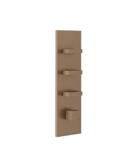 Gessi Inverso Diamantato Bateria prysznicowa termostatyczna podtynkowa 3-drożna - element zewnętrzny Copper Brushed PVD 43026.708