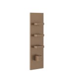 Gessi Inverso Diamantato Bateria prysznicowa termostatyczna podtynkowa 3-drożna - element zewnętrzny Copper Brushed PVD 43026.708
