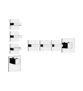 Gessi Inverso Diamantato Bateria prysznicowa termostatyczna podtynkowa 3-drożna - element zewnętrzny Chrom 43216.031
