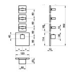 Gessi Inverso Diamantato Bateria prysznicowa termostatyczna podtynkowa 3-drożna - element zewnętrzny Chrom 43216.031