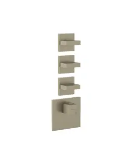 Gessi Inverso Diamantato Bateria prysznicowa termostatyczna podtynkowa 3-drożna - element zewnętrzny Finox Brushed Nickel 43216.149