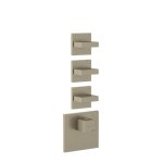 Gessi Inverso Diamantato Bateria prysznicowa termostatyczna podtynkowa 3-drożna - element zewnętrzny Finox Brushed Nickel 43216.149