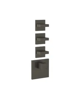 Gessi Inverso Diamantato Bateria prysznicowa termostatyczna podtynkowa 3-drożna - element zewnętrzny Black Metal Brushed PVD 43216.707