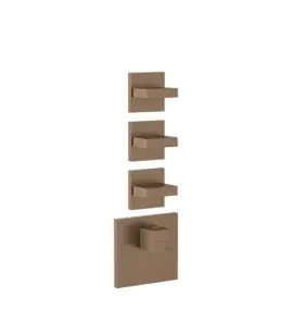 Gessi Inverso Diamantato Bateria prysznicowa termostatyczna podtynkowa 3-drożna - element zewnętrzny Copper Brushed PVD 43216.708