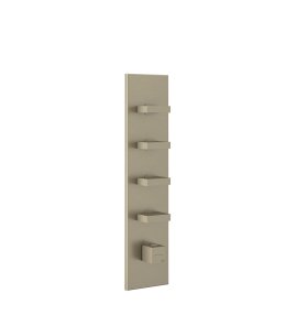 Gessi Inverso Diamantato Bateria prysznicowa termostatyczna podtynkowa 4-drożna - element zewnętrzny Finox Brushed Nickel 43028.149