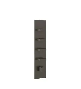 Gessi Inverso Diamantato Bateria prysznicowa termostatyczna podtynkowa 4-drożna - element zewnętrzny Black Metal Brushed PVD 43028.707