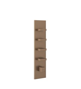 Gessi Inverso Diamantato Bateria prysznicowa termostatyczna podtynkowa 4-drożna - element zewnętrzny Copper Brushed PVD 43028.708