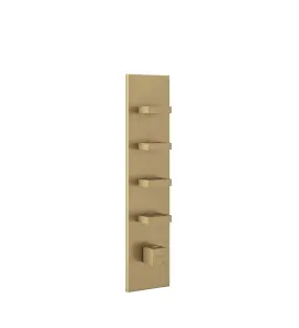 Gessi Inverso Diamantato Bateria prysznicowa termostatyczna podtynkowa 4-drożna - element zewnętrzny Warm Bronze Brushed PVD 43028.726