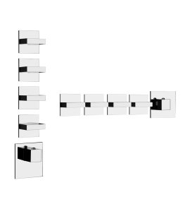 Gessi Inverso Diamantato Bateria prysznicowa termostatyczna podtynkowa 4-drożna - element zewnętrzny Chrom 43218.031