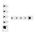 Gessi Inverso Diamantato Bateria prysznicowa termostatyczna podtynkowa 4-drożna - element zewnętrzny Chrom 43218.031