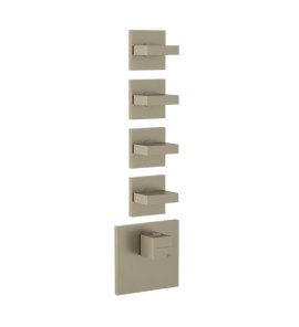 Gessi Inverso Diamantato Bateria prysznicowa termostatyczna podtynkowa 4-drożna - element zewnętrzny Finox Brushed Nickel 43218.149