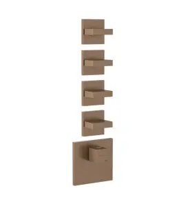 Gessi Inverso Diamantato Bateria prysznicowa termostatyczna podtynkowa 4-drożna - element zewnętrzny Copper Brushed PVD 43218.708