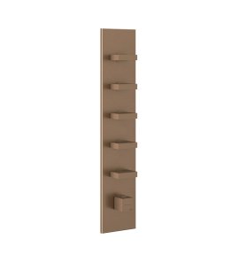 Gessi Inverso Diamantato Bateria prysznicowa termostatyczna podtynkowa 5-drożna - element zewnętrzny Copper Brushed PVD 43030.708