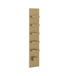 Gessi Inverso Diamantato Bateria prysznicowa termostatyczna podtynkowa 5-drożna - element zewnętrzny Warm Bronze Brushed PVD 43030.726