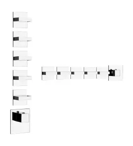 Gessi Inverso Diamantato Bateria prysznicowa termostatyczna podtynkowa 5-drożna - element zewnętrzny Chrom 43220.031
