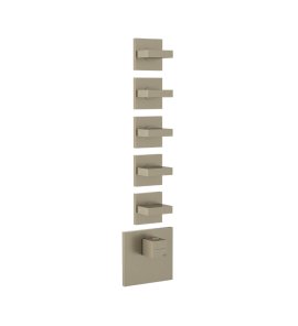 Gessi Inverso Diamantato Bateria prysznicowa termostatyczna podtynkowa 5-drożna - element zewnętrzny Finox Brushed Nickel 43220.149