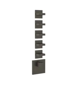 Gessi Inverso Diamantato Bateria prysznicowa termostatyczna podtynkowa 5-drożna - element zewnętrzny Black Metal Brushed PVD 43220.707