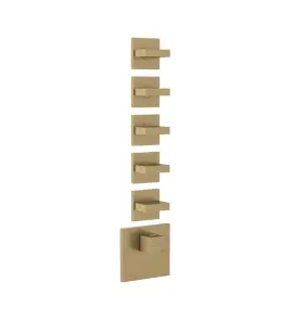 Gessi Inverso Diamantato Bateria prysznicowa termostatyczna podtynkowa 5-drożna - element zewnętrzny Warm Bronze Brushed PVD 43220.726